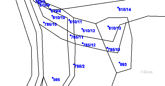 Parcela st. 785/12 v KÚ Staré Bříště, Katastrální mapa