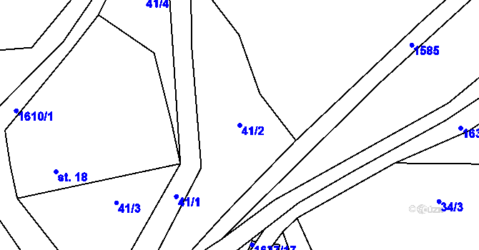 Parcela st. 41/2 v KÚ Horní Staré Buky, Katastrální mapa