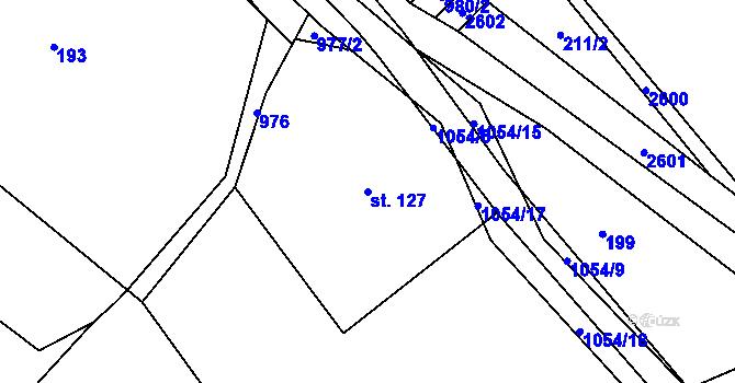 Parcela st. 127 v KÚ Prostřední Staré Buky, Katastrální mapa