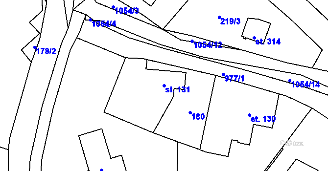 Parcela st. 131 v KÚ Prostřední Staré Buky, Katastrální mapa