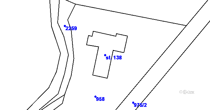 Parcela st. 138 v KÚ Prostřední Staré Buky, Katastrální mapa