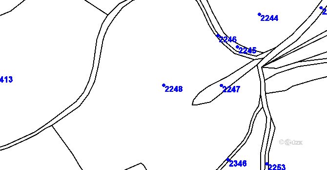 Parcela st. 2248 v KÚ Prostřední Staré Buky, Katastrální mapa