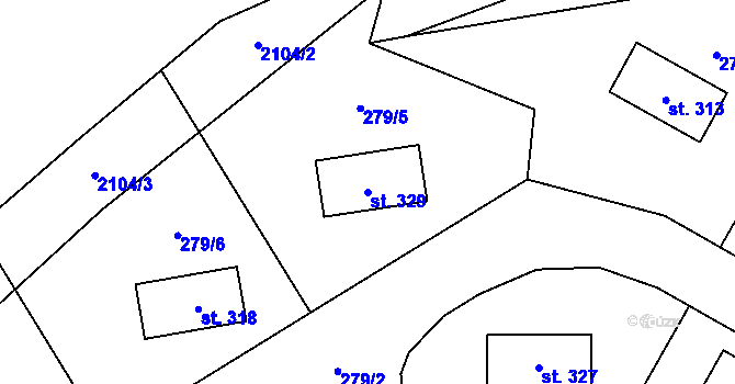 Parcela st. 329 v KÚ Prostřední Staré Buky, Katastrální mapa