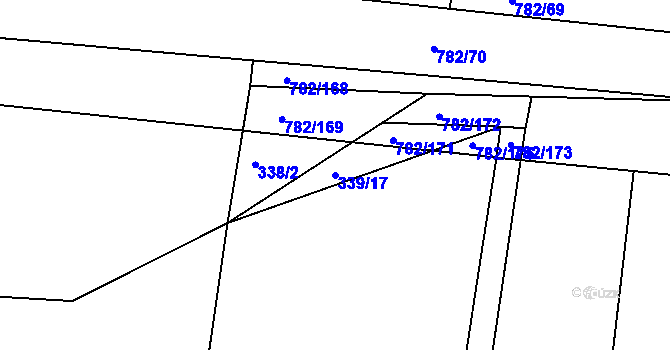 Parcela st. 339/17 v KÚ Staré Čívice, Katastrální mapa