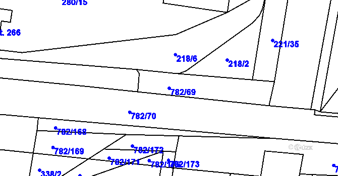 Parcela st. 782/69 v KÚ Staré Čívice, Katastrální mapa