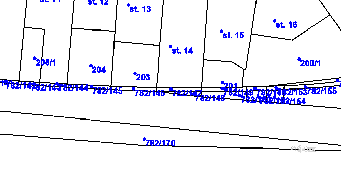 Parcela st. 782/147 v KÚ Staré Čívice, Katastrální mapa