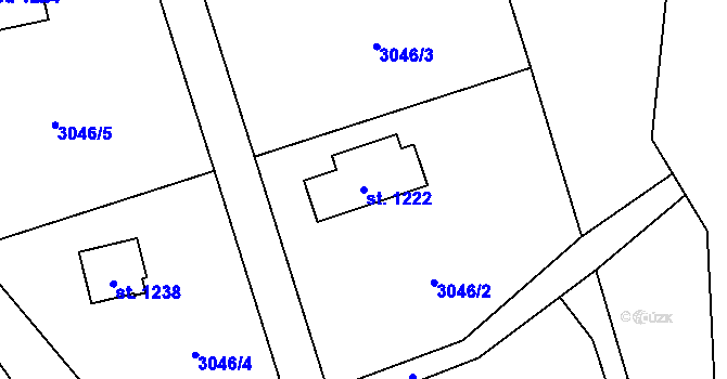 Parcela st. 1222 v KÚ Ostravice 2, Katastrální mapa