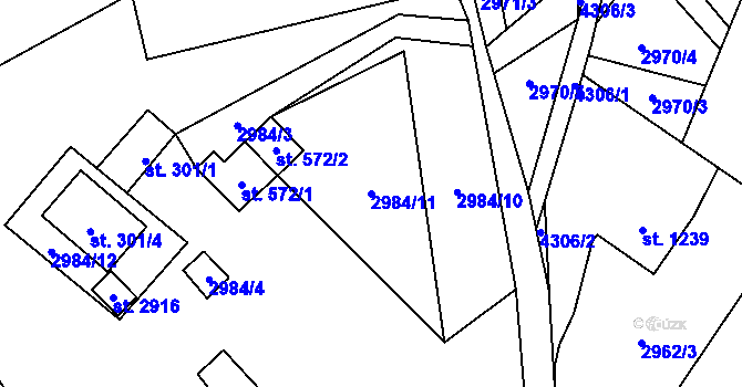 Parcela st. 2984/11 v KÚ Ostravice 2, Katastrální mapa