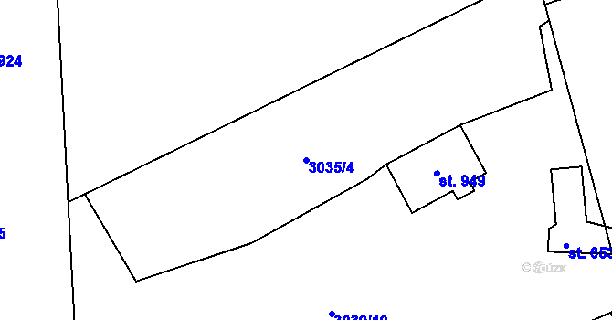 Parcela st. 3035/4 v KÚ Ostravice 2, Katastrální mapa