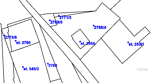 Parcela st. 2955 v KÚ Ostravice 2, Katastrální mapa
