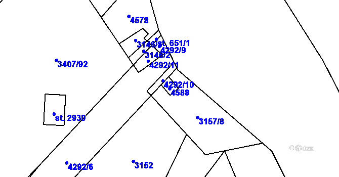 Parcela st. 4588 v KÚ Ostravice 2, Katastrální mapa