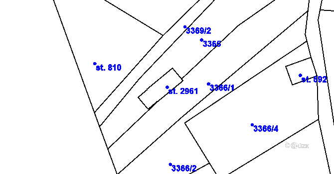 Parcela st. 2961 v KÚ Ostravice 2, Katastrální mapa