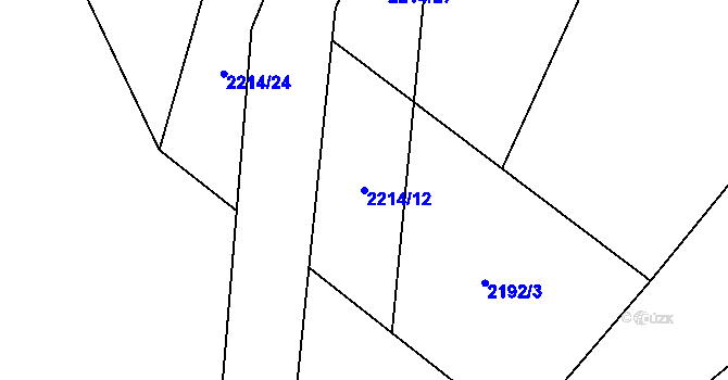 Parcela st. 2214/12 v KÚ Staré Hamry 1, Katastrální mapa