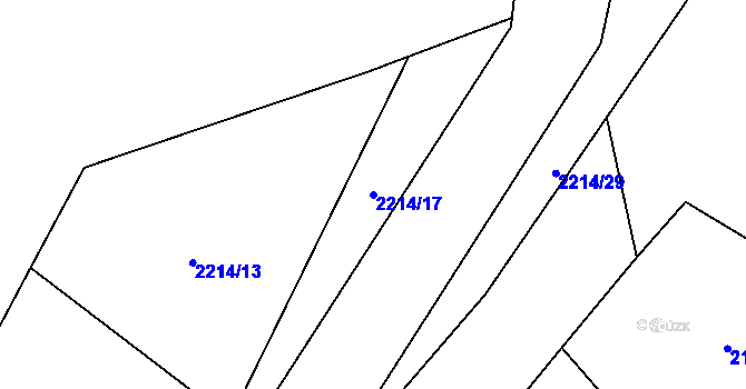 Parcela st. 2214/17 v KÚ Staré Hamry 1, Katastrální mapa
