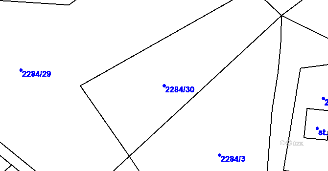 Parcela st. 2284/30 v KÚ Staré Hamry 1, Katastrální mapa
