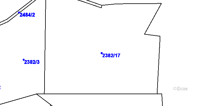 Parcela st. 2382/17 v KÚ Staré Hamry 1, Katastrální mapa