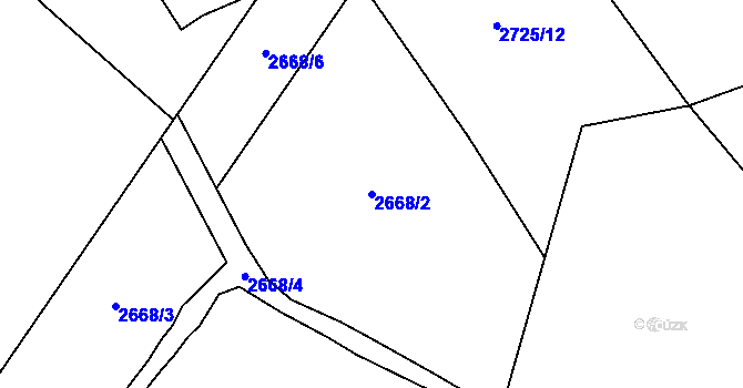 Parcela st. 2668/2 v KÚ Staré Hamry 1, Katastrální mapa