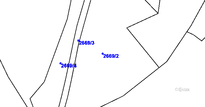 Parcela st. 2669/2 v KÚ Staré Hamry 1, Katastrální mapa