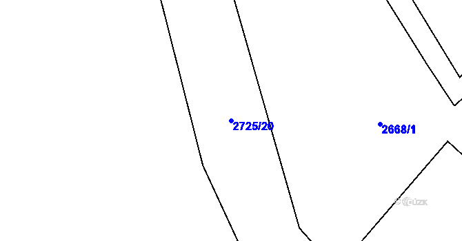 Parcela st. 2725/20 v KÚ Staré Hamry 1, Katastrální mapa
