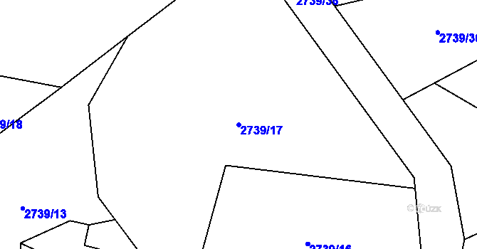 Parcela st. 2739/17 v KÚ Staré Hamry 1, Katastrální mapa