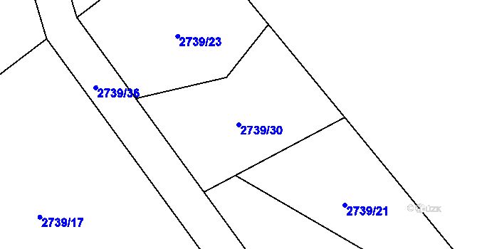 Parcela st. 2739/30 v KÚ Staré Hamry 1, Katastrální mapa