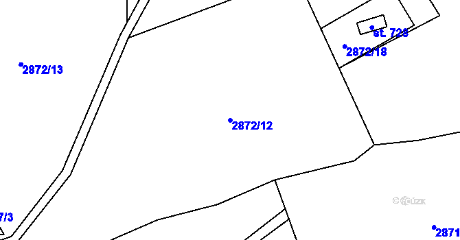 Parcela st. 2872/12 v KÚ Staré Hamry 1, Katastrální mapa