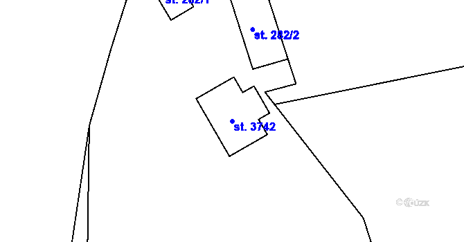 Parcela st. 3742 v KÚ Staré Hamry 1, Katastrální mapa