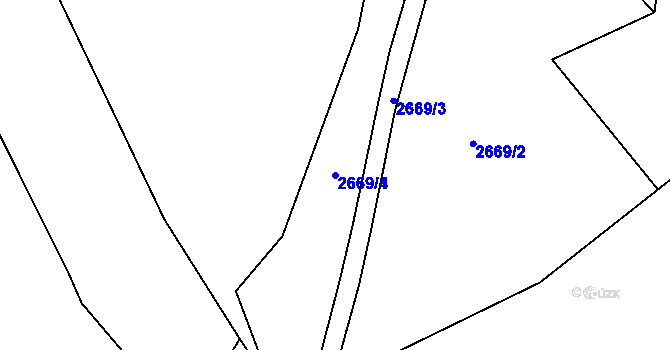 Parcela st. 2669/4 v KÚ Staré Hamry 1, Katastrální mapa