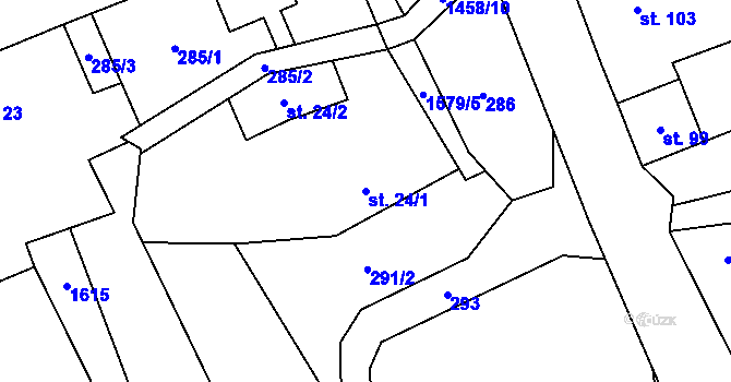 Parcela st. 24/1 v KÚ Staré Heřminovy, Katastrální mapa