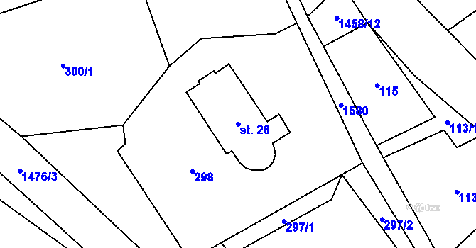 Parcela st. 26 v KÚ Staré Heřminovy, Katastrální mapa