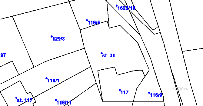 Parcela st. 31 v KÚ Staré Heřminovy, Katastrální mapa