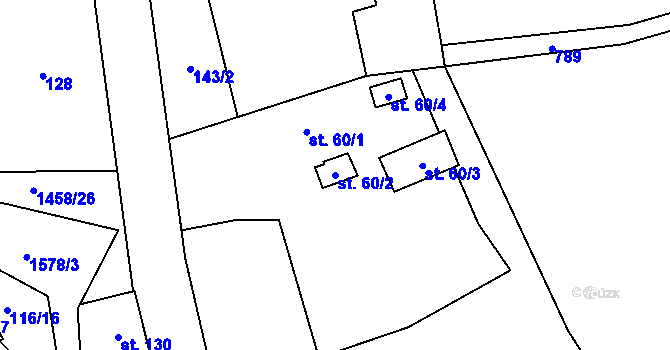 Parcela st. 60/2 v KÚ Staré Heřminovy, Katastrální mapa