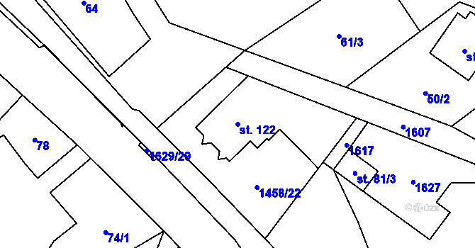 Parcela st. 122 v KÚ Staré Heřminovy, Katastrální mapa
