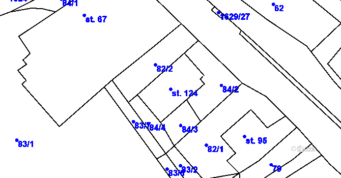 Parcela st. 124 v KÚ Staré Heřminovy, Katastrální mapa