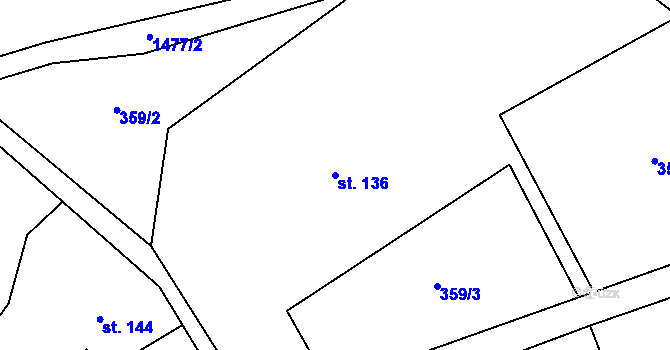 Parcela st. 136 v KÚ Staré Heřminovy, Katastrální mapa