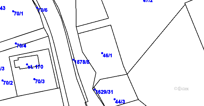 Parcela st. 46/1 v KÚ Staré Heřminovy, Katastrální mapa