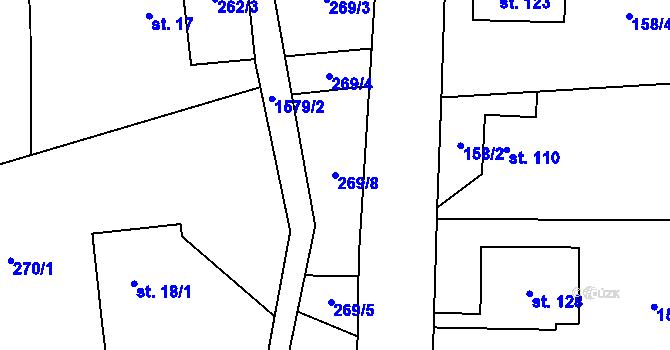 Parcela st. 269/8 v KÚ Staré Heřminovy, Katastrální mapa