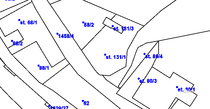 Parcela st. 131/1 v KÚ Staré Heřminovy, Katastrální mapa