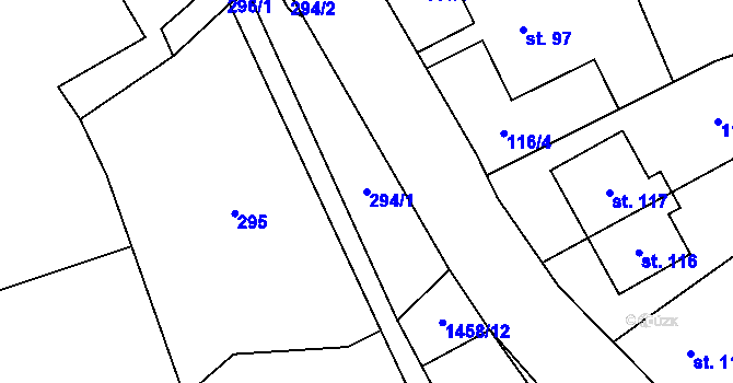 Parcela st. 294/1 v KÚ Staré Heřminovy, Katastrální mapa