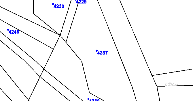 Parcela st. 4237 v KÚ Staré Hobzí, Katastrální mapa