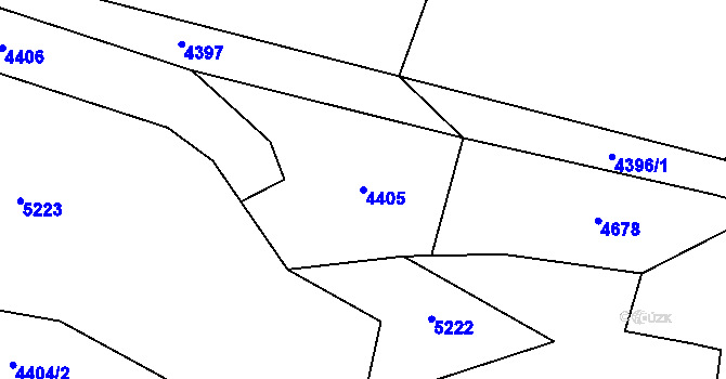 Parcela st. 4405 v KÚ Staré Hobzí, Katastrální mapa