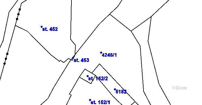 Parcela st. 4246/1 v KÚ Staré Hobzí, Katastrální mapa