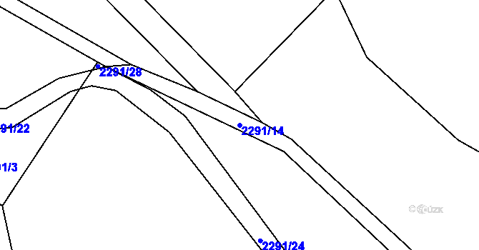 Parcela st. 2291/14 v KÚ Staré Hobzí, Katastrální mapa