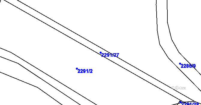 Parcela st. 2291/27 v KÚ Staré Hobzí, Katastrální mapa