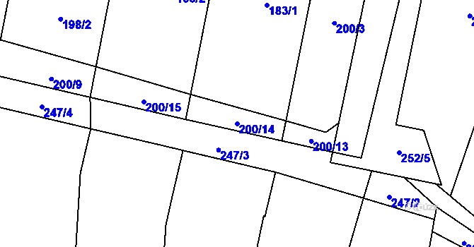 Parcela st. 200/14 v KÚ Staré Hobzí, Katastrální mapa
