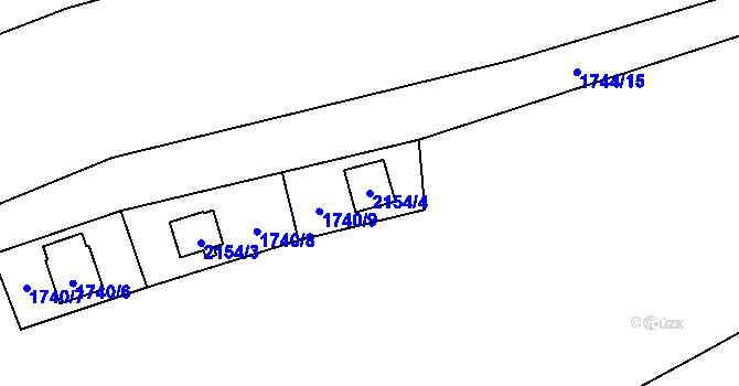 Parcela st. 2154/4 v KÚ Staré Hobzí, Katastrální mapa