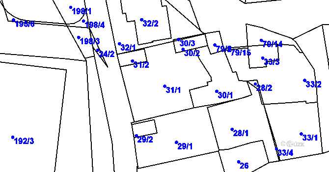 Parcela st. 31/1 v KÚ Staré Hodějovice, Katastrální mapa