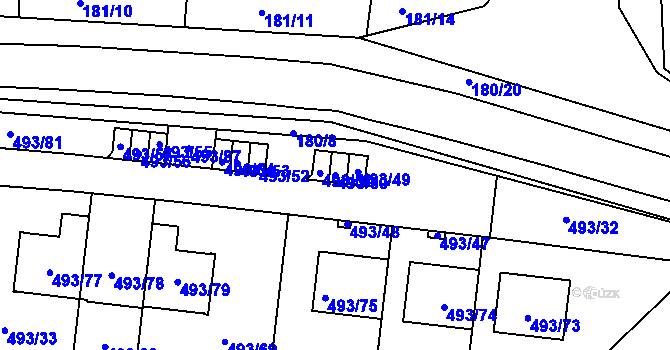 Parcela st. 493/50 v KÚ Staré Hodějovice, Katastrální mapa