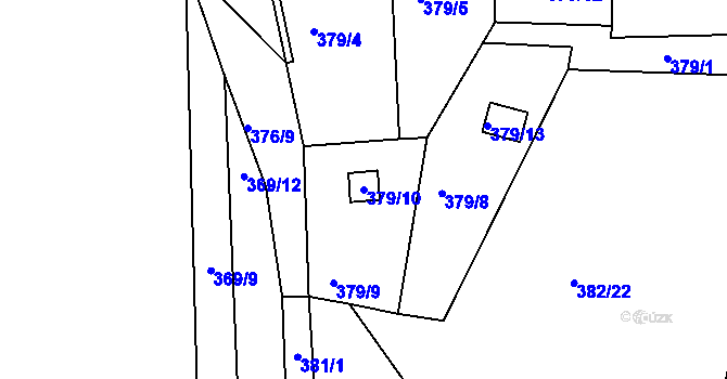 Parcela st. 379/10 v KÚ Staré Hodějovice, Katastrální mapa