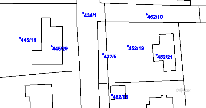 Parcela st. 432/5 v KÚ Staré Hodějovice, Katastrální mapa